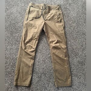 Roark Layover Pants Mens 33x28 Brown Tan Drawstring Chino Style Trousers